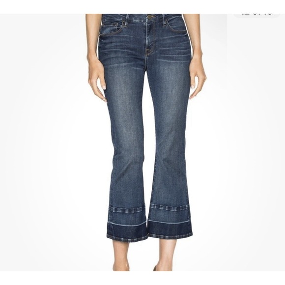 Frame Denim Denim - Frame Le Crop Mini Boot Atlas‎ Jeans Women's Size 25 Blue Stretch Designer